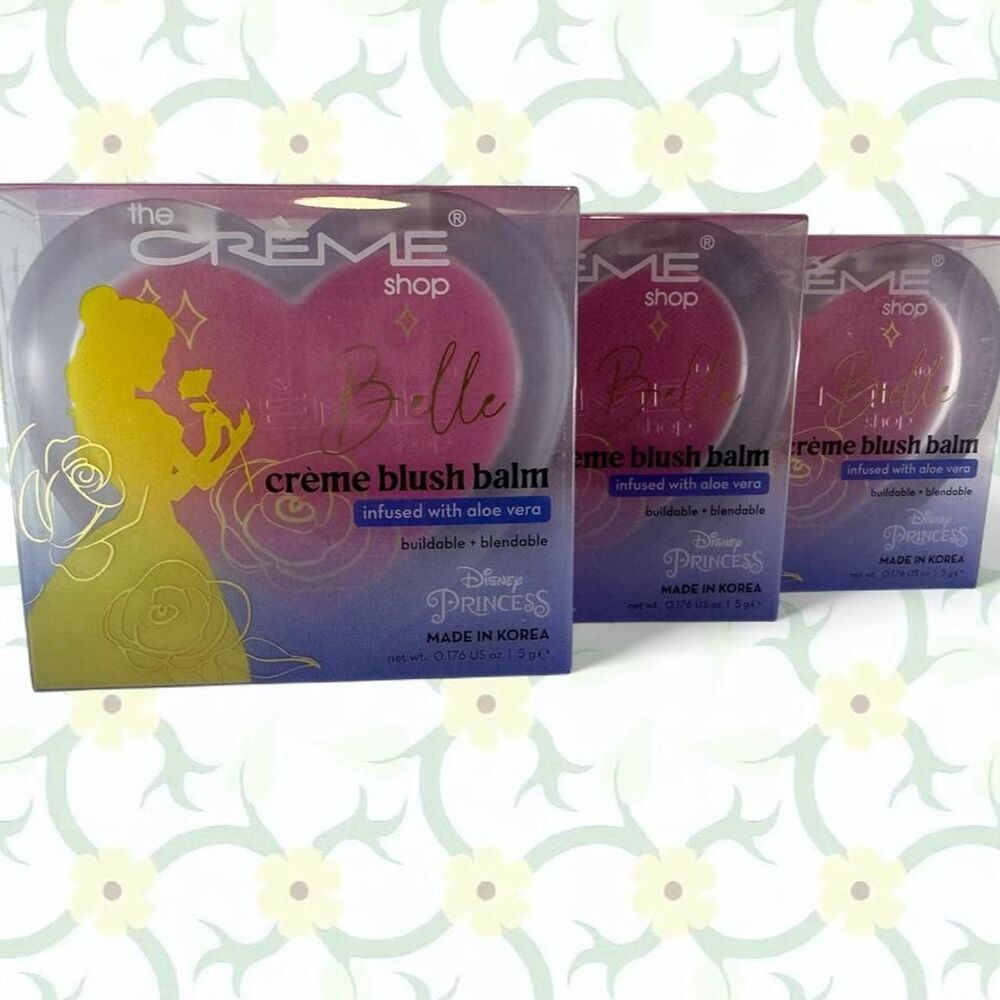 THREE (3) NIB boxes of The Creme Shop x Disney Princess Belle Creme Blush Balm
